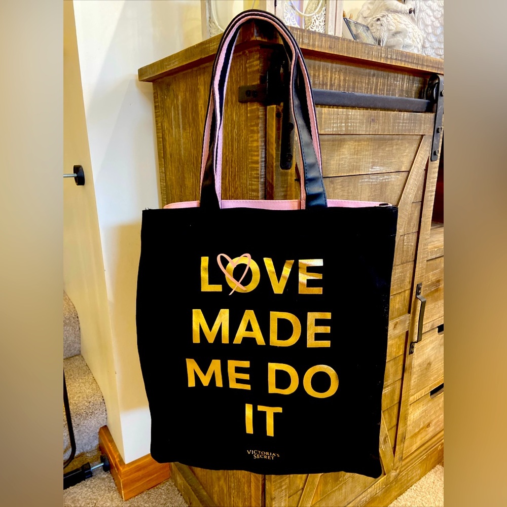 Victoria's Secret Tote Double Bag "Love Made Me Do It”